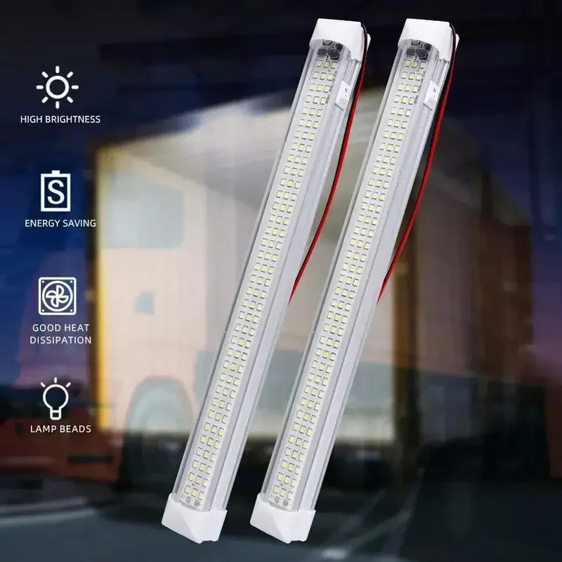 108LED Car Interior Led Light Bar With ON/OFF Switch 12V 24V Trunk Lamp For Lorry Truck Camper Boat RV Car Interior Dome Light