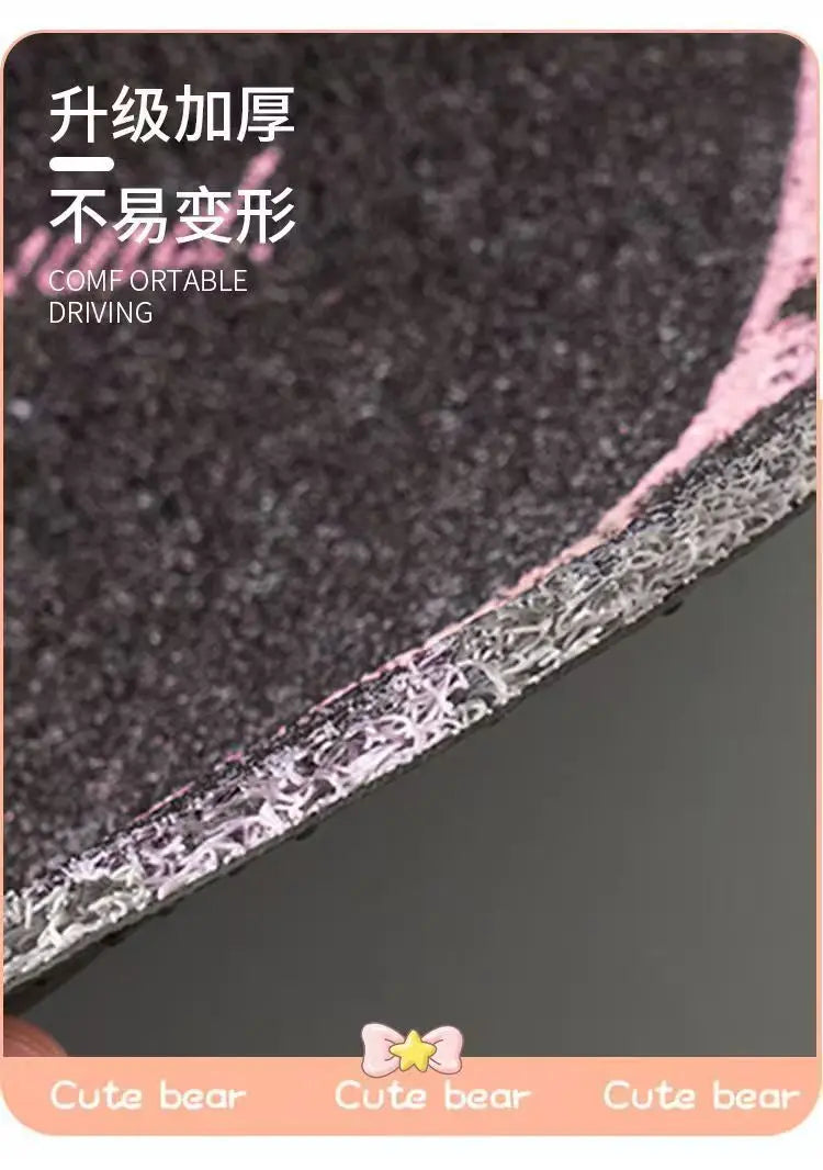 Universal Car Floor Mats Cute Women Driver Side Auto Foot Pad Non Slip Durable Carpet