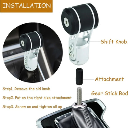 Shift Knob T-Shaped Car Gear Shifter Knob Aluminum Shift Stick Lever Knob for Most Manual Automatic Vehicles