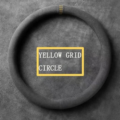 Steering Wheel Cover, Ultra-thin, Non-slip, D-shaped Round, Breathable, Sweat-absorbent, Suede Cover for All Seasons