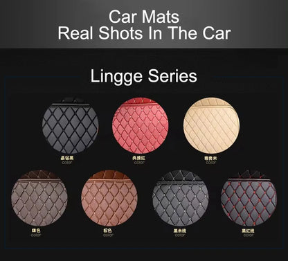 Car Floor Mats 4PCS Universal PU Leather Waterproof Auto Foot Pad Protector Carpet Front and Rear Mats Set Auto Accessories