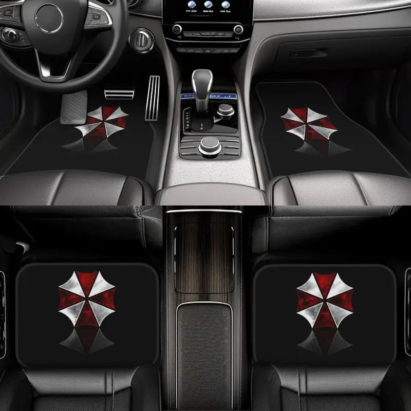Umbrella Corporation Car Floor Mats of 4 Pieces Anti Slip Front and Rear Foot Mats Universal Car Interior Accessories Decoration