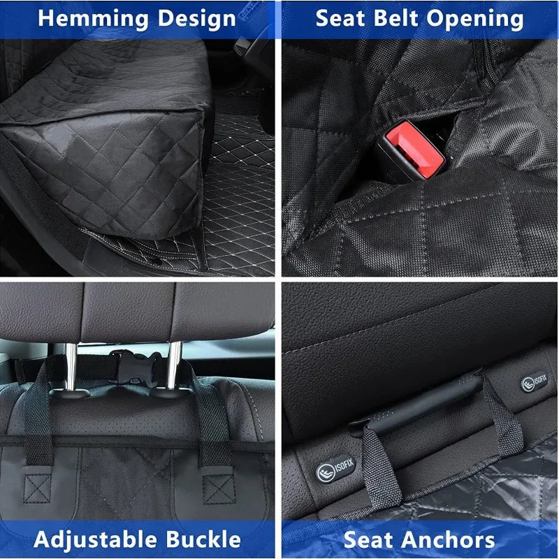 Waterproof Dog Car Seat Cover Universal Pet Protector Mat Non-Slip Back Seat Safety Carrier Durable Travel Accessory