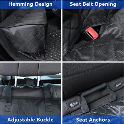 Waterproof Dog Car Seat Cover Universal Pet Protector Mat Non-Slip Back Seat Safety Carrier Durable Travel Accessory