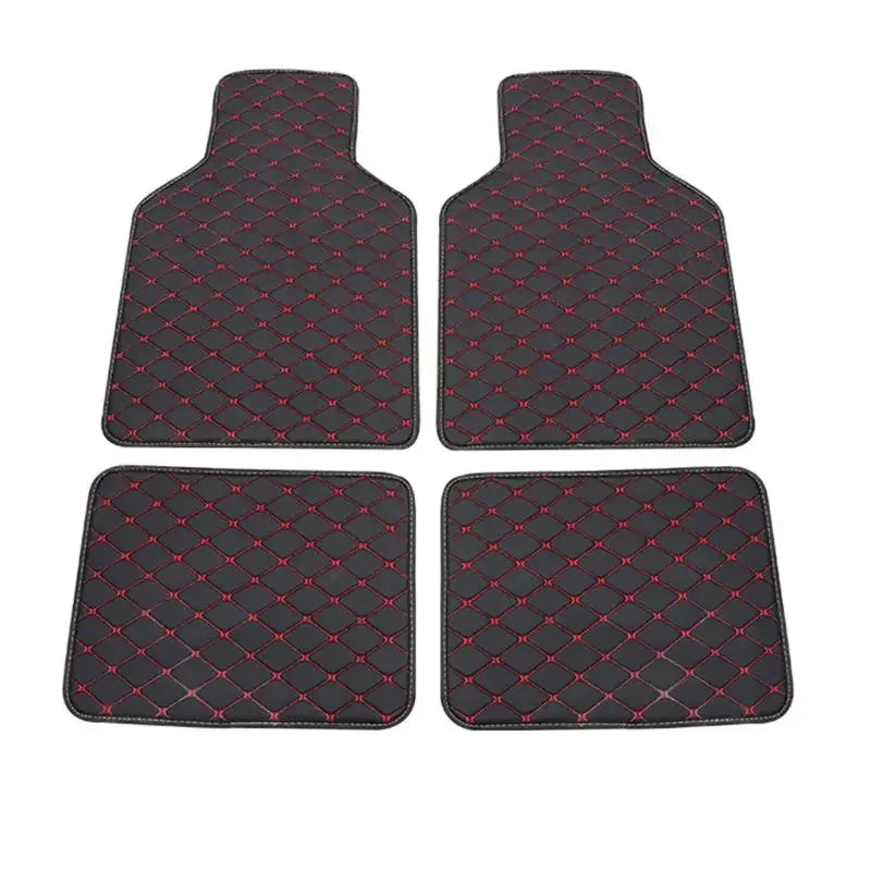 4 pcs Waterproof Leather Car Floor Mats Universal Auto Foot Pad Protector Automobile Interior Carpet Accessories Interior
