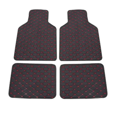 4 pcs Waterproof Leather Car Floor Mats Universal Auto Foot Pad Protector Automobile Interior Carpet Accessories Interior