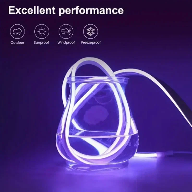 RGB Flexible LED Strip Lights USB Neon Rope Lights Remote App Control Music Sync Color Change Gaming Room Party Decor DIY Design