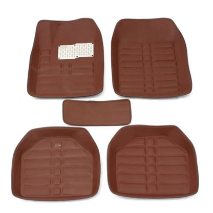 5pcs Universal Car Auto Floor Mats FloorLiner Front&Rear Carpet All Weather Mat Brown