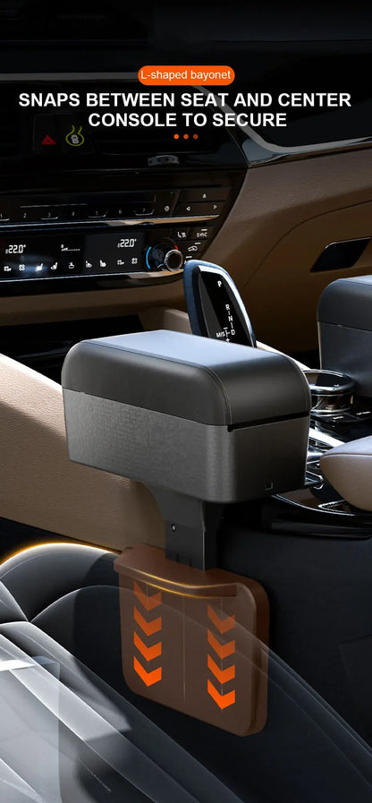 Car Armrest Box Center Console Storage Organizer Liftable Adjustable with Cup Holder Universal Fit Auto Interior Accessories