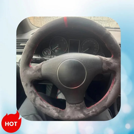 Car Steering Wheel Cover Suede Leather Steering Wrap Cover For Audi A2 8Z A3 8L Sportback A4 B6 Avant A6 C5 A8 D2 TT 8N S3