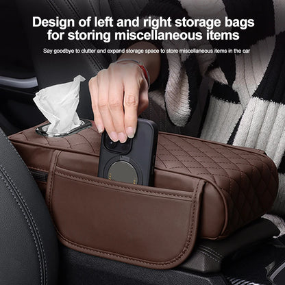 Car Armrest Pad Universal Center Console Elbow Rest Support with Tissue Storage Auto Arm Rest Mat Protection Cushion