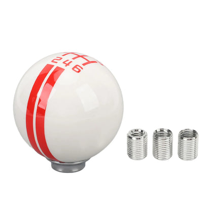 6 Speed Car Racing Gear Shift Knob for Shelby GT500 Style Round Ball Shift Knob with 3 Adapters for Manual Vehicle