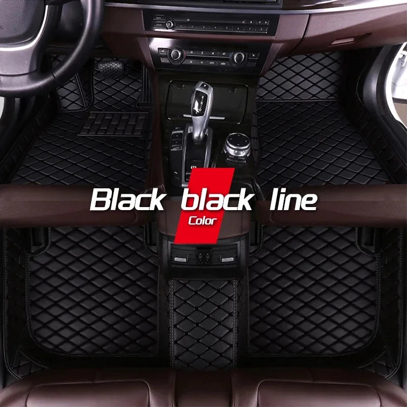 Car Mats Floor For Peugeot 5008 P87 2017~2023 7seat Luxury Leather Mat Car Floor Mats Universal Waterproof Cocho Car Accessories