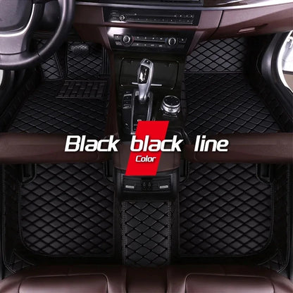 Car Mats Floor For Peugeot 5008 P87 2017~2023 7seat Luxury Leather Mat Car Floor Mats Universal Waterproof Cocho Car Accessories