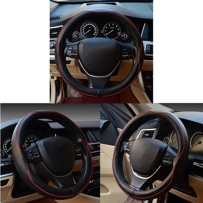 Car Steering Wheel Cover, Anti-Slip, Safety, Soft, Breathable, Heavy Duty, Thick, Full Surround, Sports Style universal use 38cm