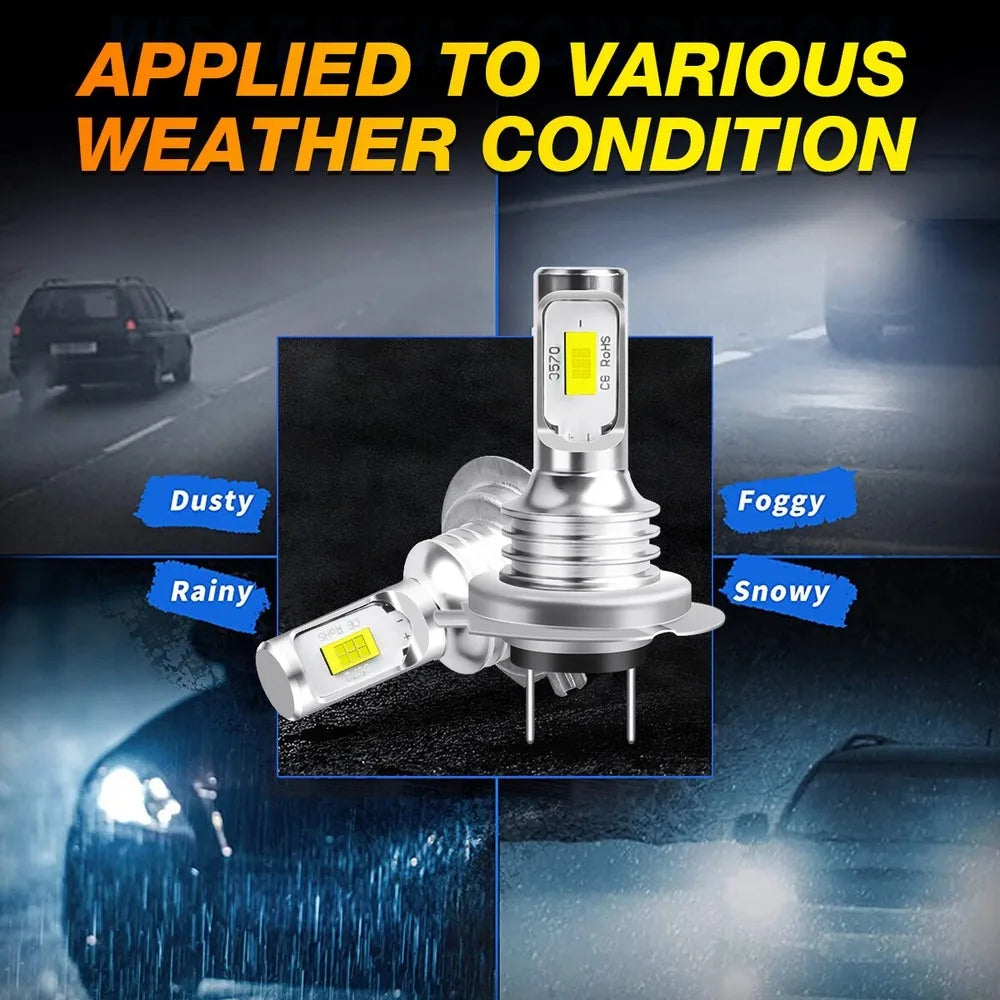 Kit Lâmpada LED H7 4 Peças - Farol Alto/Baixo Branco 6000K