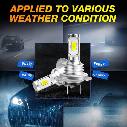 Kit Lâmpada LED H7 4 Peças - Farol Alto/Baixo Branco 6000K