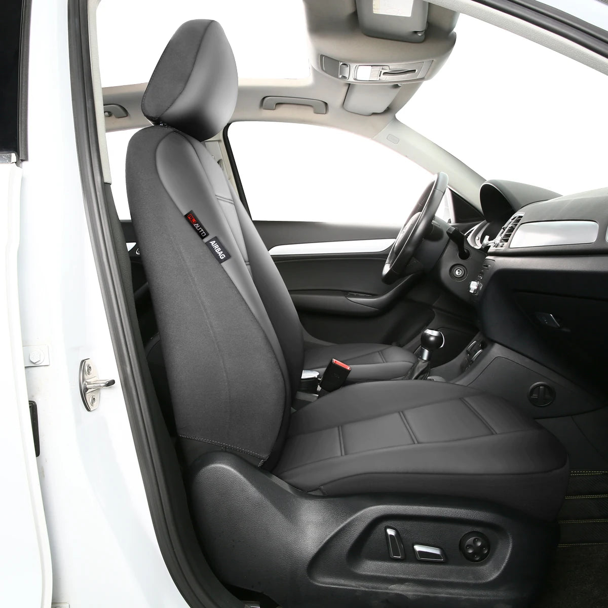 Lux Artificial PU Leather Car Seat Cover Universal Size Full Set Airbag Compatible Fit Most Cars