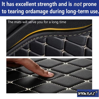 Car Mats Floor For Peugeot 5008 P87 2017~2023 7seat Luxury Leather Mat Car Floor Mats Universal Waterproof Cocho Car Accessories