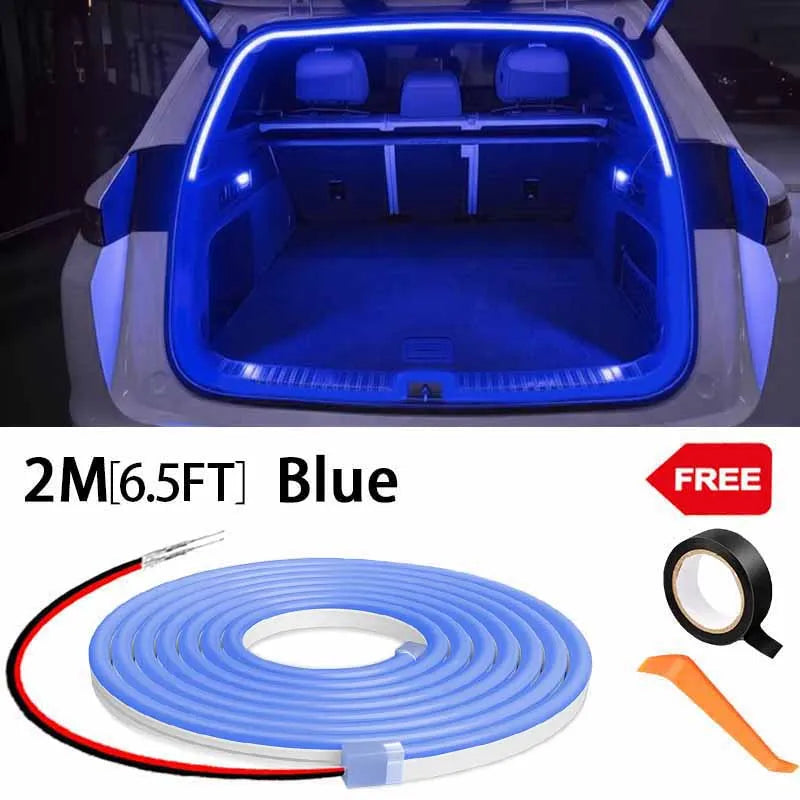Car high brightness trunk lighting ambient light interior decoration LED wiring free automatic sensing tailgate light strip