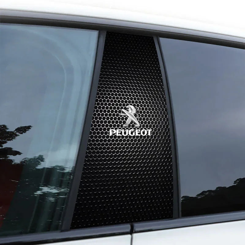 Car Emblem Center Pillar Sticker Auto Door Decorative Stickers For Peugeot 308 408 508 RCZ 208 3008 2008 206 207 307 Car Gadgets