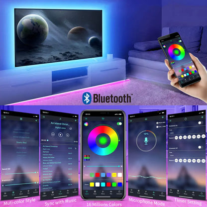 RGB 5050 Led Strip Lights Smart Home TV USB Wall Lamps Ramadan Decoration 2023 Bedroom Closets Aesthetic Room Decor Night Light