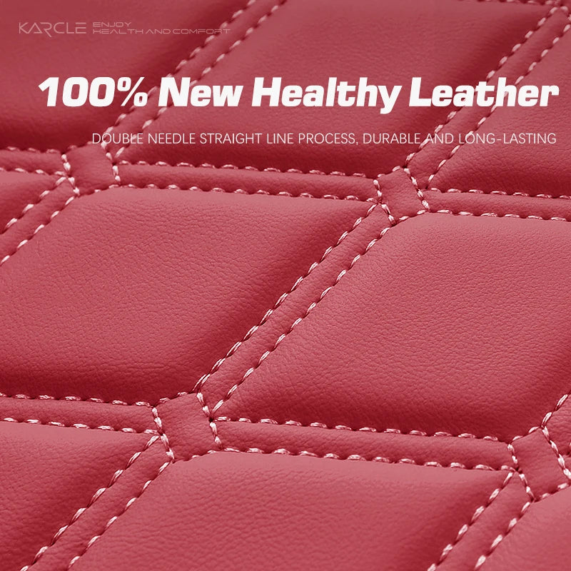 Karcle Nappa Leather Car Seat Cover Surround Bottom Car Seat Cover Full Set Durable Car Seat Protection Cushion Car Accessories