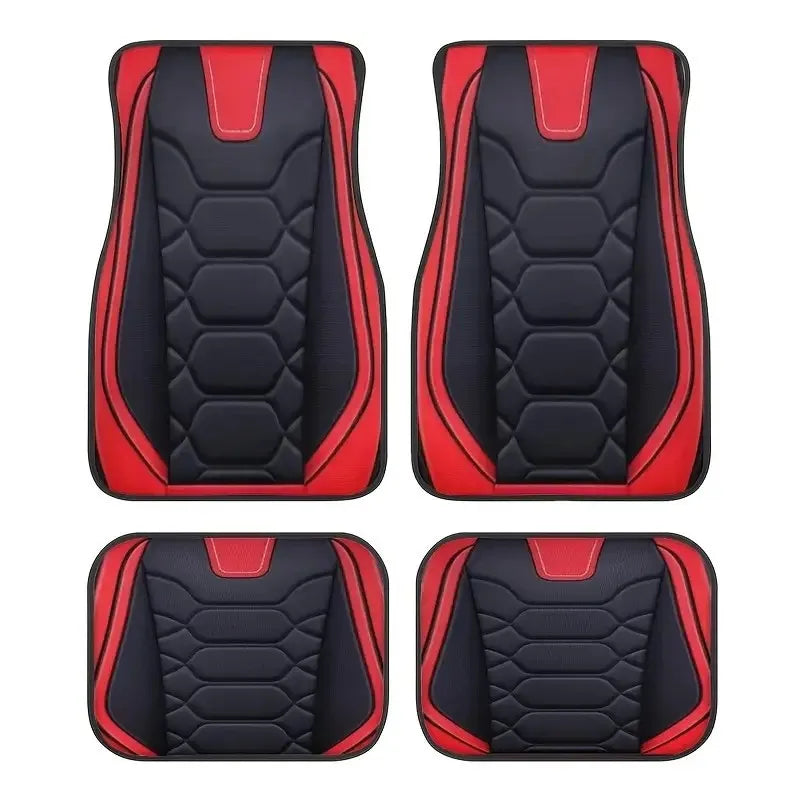 4pcs Universal Waterproof Car Floor Mats - Perfect for Front & Rear Vehicles - Polyester Fiber Non-slip Car Carpet Accessories