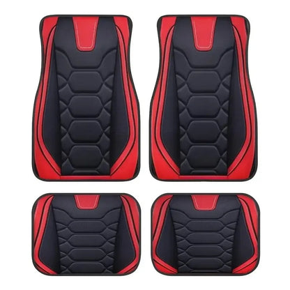 4pcs Universal Waterproof Car Floor Mats - Perfect for Front & Rear Vehicles - Polyester Fiber Non-slip Car Carpet Accessories