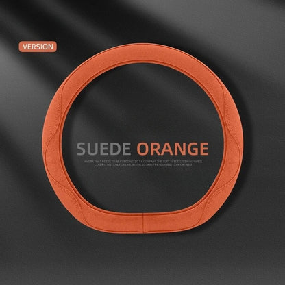 Steering Wheel Cover, Colorful Thread Suede, New Style, Sweat-Absorbent, Non-Slip, Wear-Resistant, Suitable for All Seasons