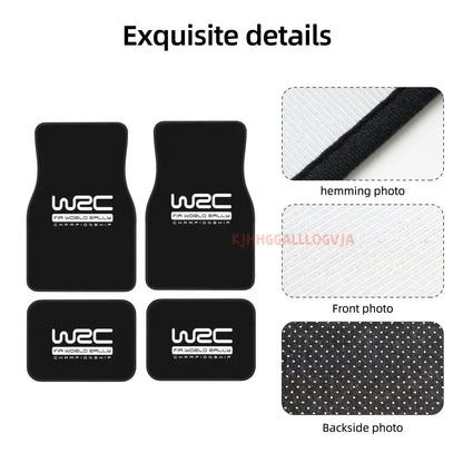 WRC 4PCS Crystal Velvet Car Floor Mats Set of Four Anti Fouling Car Mats Carpet Anti Slip Car Floor Mats