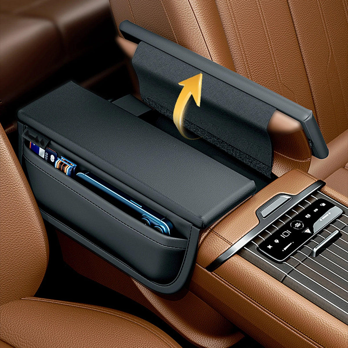Car Armrest Cover  Auto Center Console Cover Universal Automobile Accessories Protector  Arm Rest Cushion Mat PU leather
