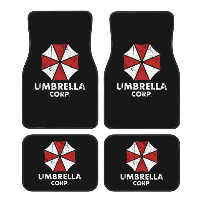 Umbrella Corporation Car Floor Mats of 4 Pieces Anti Slip Front and Rear Foot Mats Universal Car Interior Accessories Decoration