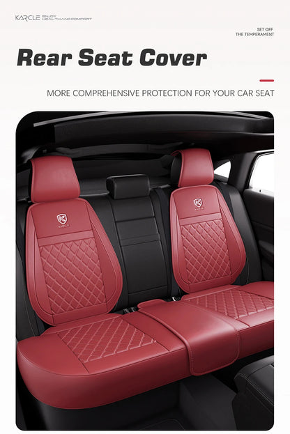 Karcle Nappa Leather Car Seat Cover Surround Bottom Car Seat Cover Full Set Durable Car Seat Protection Cushion Car Accessories
