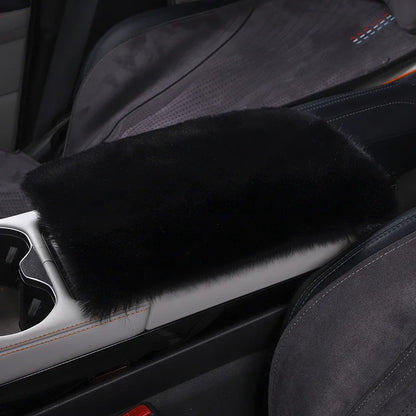 Cute Car Armrest Box Plush Covers Cushion Warm Center Console Arm Cover Pads Stowing Tidying Universal Automobile Interior Decor