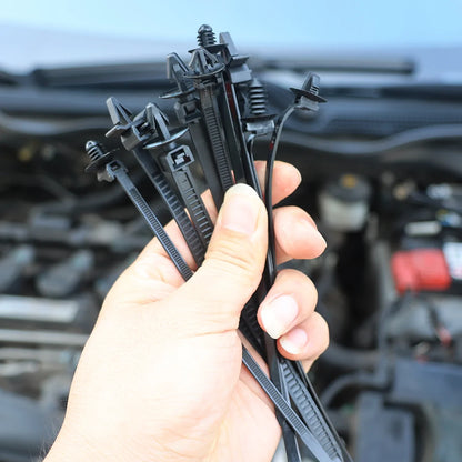 Nylon Push Clip Zip Tie Fastener Universal Car Bumper Fender Retainer Self Locking Nylon Strap Body Trim Repair Accessories