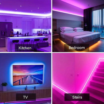RGB Led Strip Lights 10m 20m 30m Led Room Light with Remote and APP Control RGB Ribbon for Room Home Party Decoration