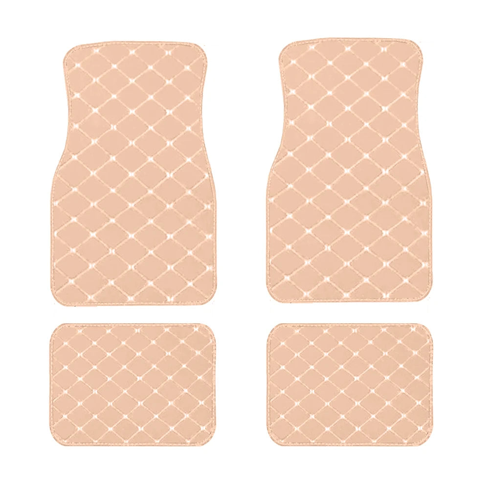 4pcs Car Floor Mats Universal Waterproof  Front Rear Full Set Auto Rugs Leather Car Carpet  Accessories Interior