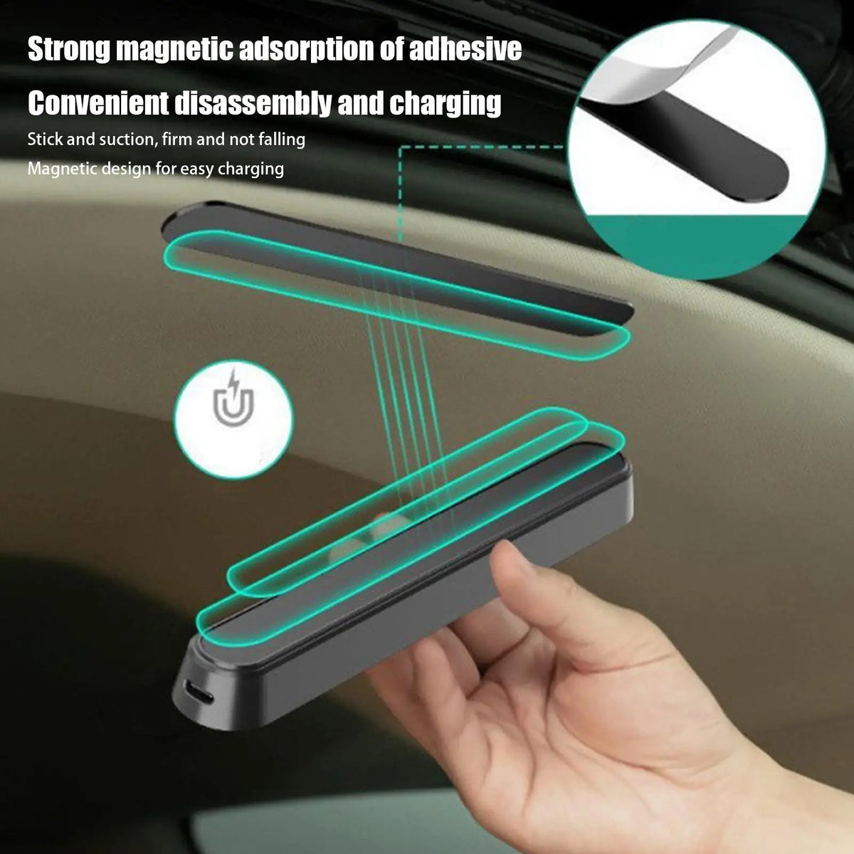 Trunk LED Light Strip Rechargeable Car Truck Lighting Interior Bars High Brightness Auto Ceiling Lamp USB Dome Lighting