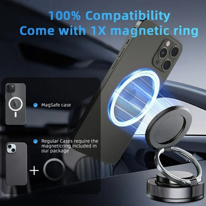 Magnetic Phone Holder for Car 360° Rotatable Foldable & Adjustable Magnetic Car Mount ,Suction Cup Phone Holder for Car/Mirror
