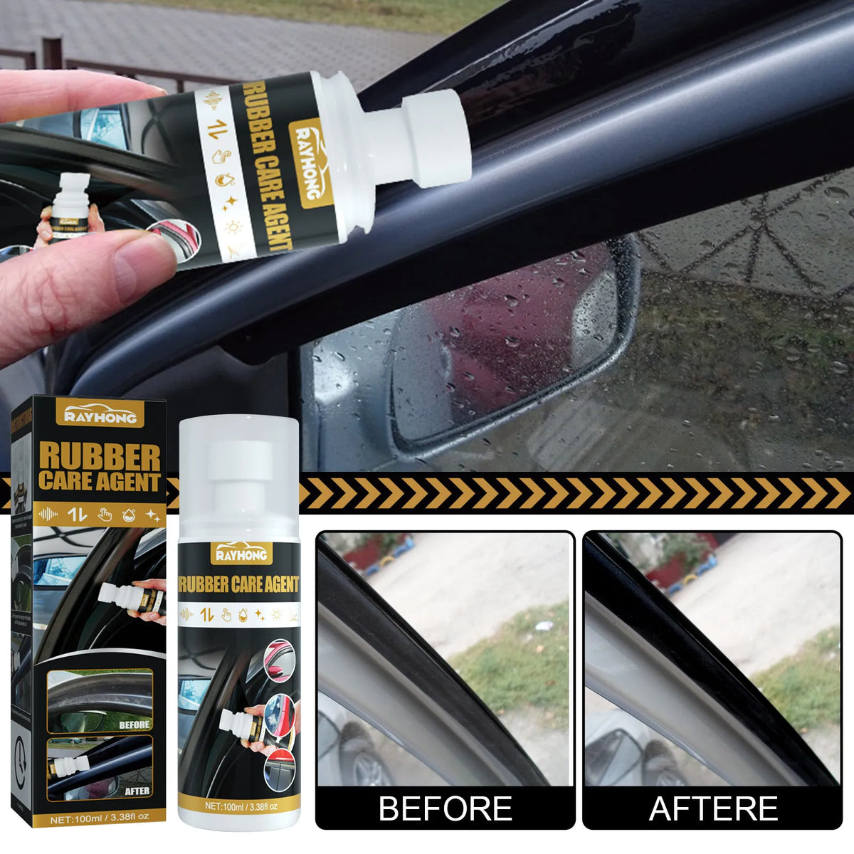 Spray Renovador de Borracha Automotiva - Agente de Limpeza e Proteção