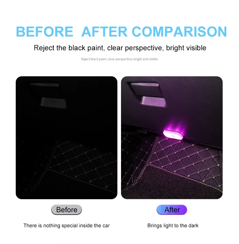 LED Touch Light Mini Wireless Car Interior Lighting Auto Roof Ceiling Reading Lamp for Trunk Storage Box USB Charging