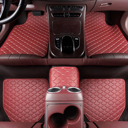 5 pcs Waterproof Leather Car Floor Mats Universal Auto Foot Pad Protector Car Accessories Interior Automobile Interior Carpet