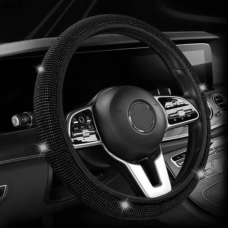 Crystal Car Steering Wheel Cover Bling Diamond Car Steering Wheel Cover RhinestonesAuto Interior Decoration Accessories