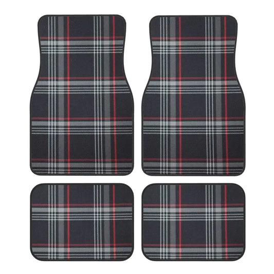 GTI Tartan Car Floor Mats Universal Non-Slip Carpets Rugs Front & Rear Car Foot Mats Set of 4 Pieces Auto Accessories Decoration