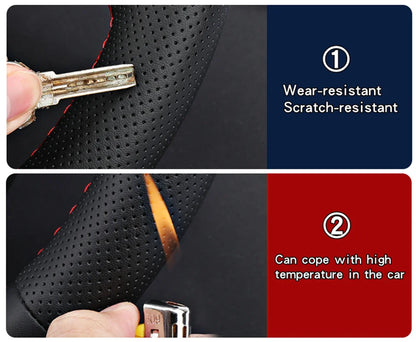 Custom Steering Wheel Cover Carbon Fiber Genuine Leather 100% Fit For Old Mazda 3 Mazda 5 Mazda 6 Pentium B70 Car Accessories