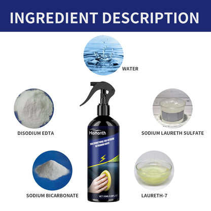 Car Interior Detailer Spray 100ml Multi Purpose Interior Cleaner & Protectant for Dashboard Plastic Trim UV Protection DustProof