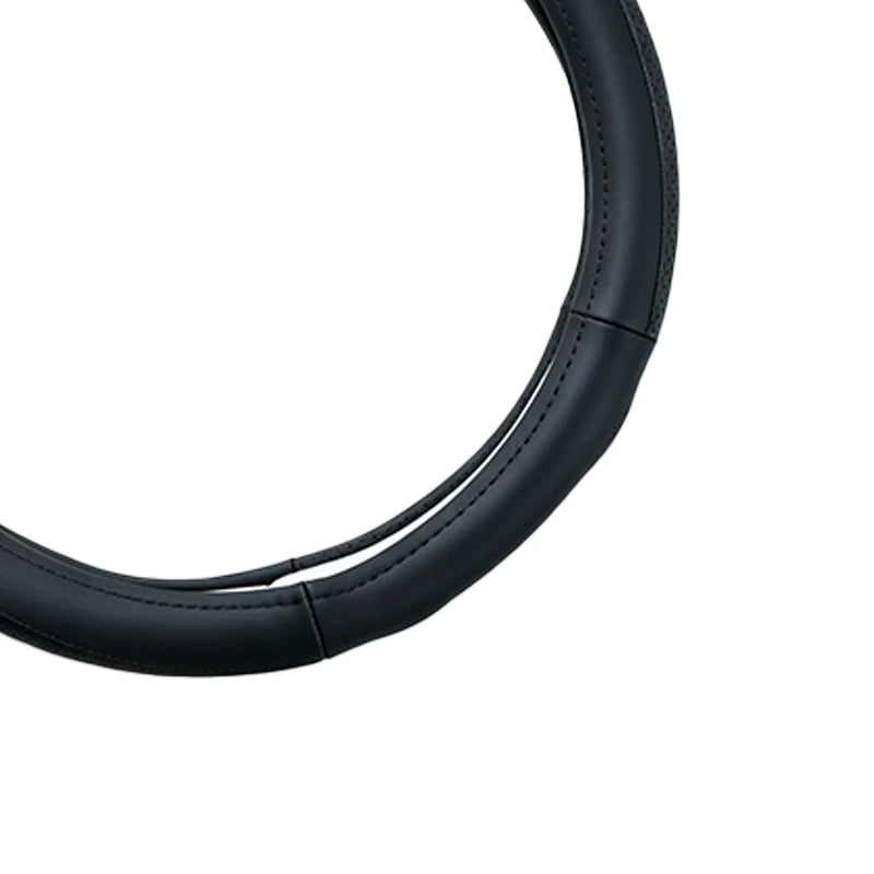 Car Steering Wheel Cover – Black Stitching, 38cm Round Outer Diameter, Anti-Slip & Wear-Resistant, Comfortable Grip