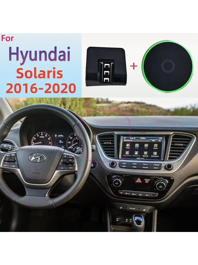 Magnetic Car Phone Holder For Hyundai Accent Solaris 2016 2017 2018 2019 2020 15W Wireless Charging Car Phone Holder Magsafe