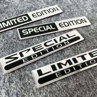 1 Pair 3D Aluminum Car Stickers Emblem Limited Edition Styling Badge Decals Auto Door Bumper Trunk Body Side Decor Accessories